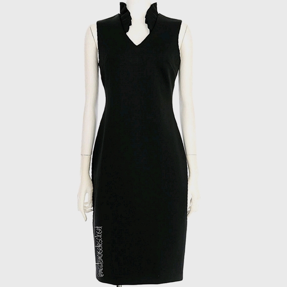 Calvin Klein Dresses & Skirts - Calvin Klein Ruffle V-Neck Scuba Sheet Dress Sz